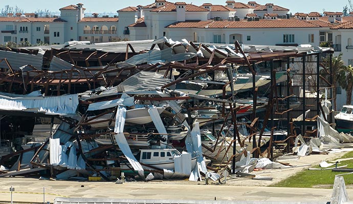 A disaster damaged property