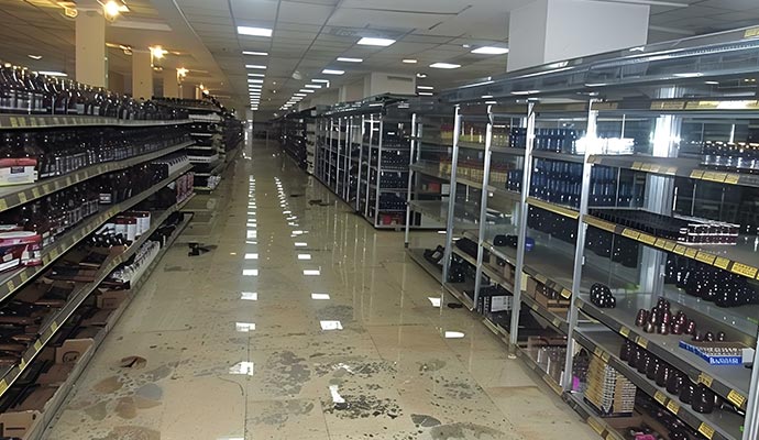 A water damaged store