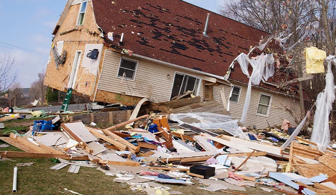 A disaster damaged property