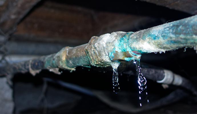 Leaky water pipe