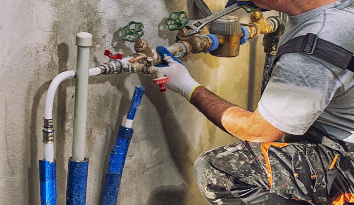 Professional performing maintenance on plumbing